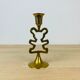 Vintage teddy bear brass candle holder