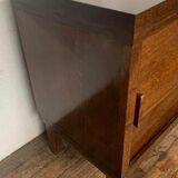 Meuble bas buffet rustique  enfilade moderniste a 2 portes en chene - largeur 90 cm