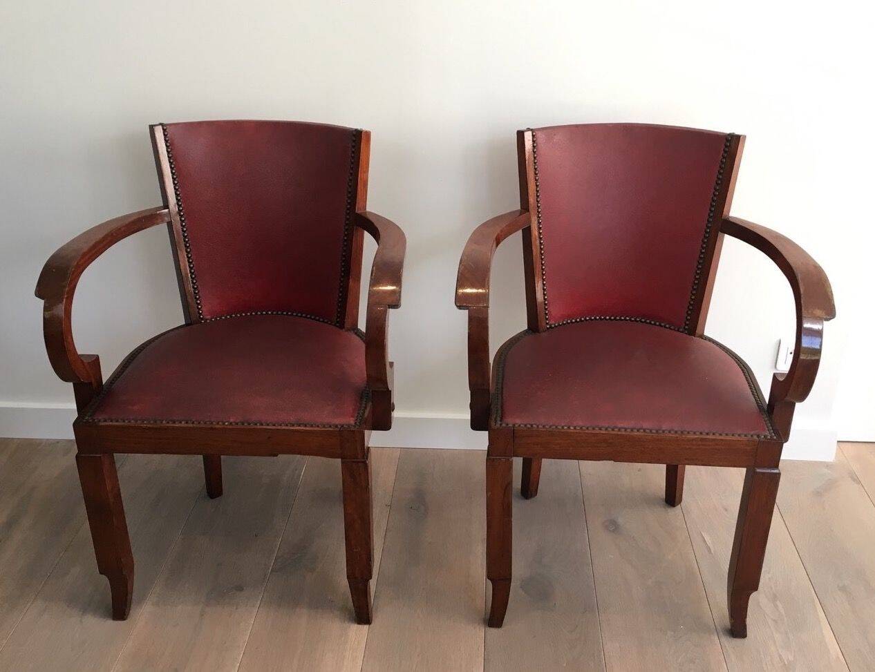 Rare set of 8 Art Deco armchairs.