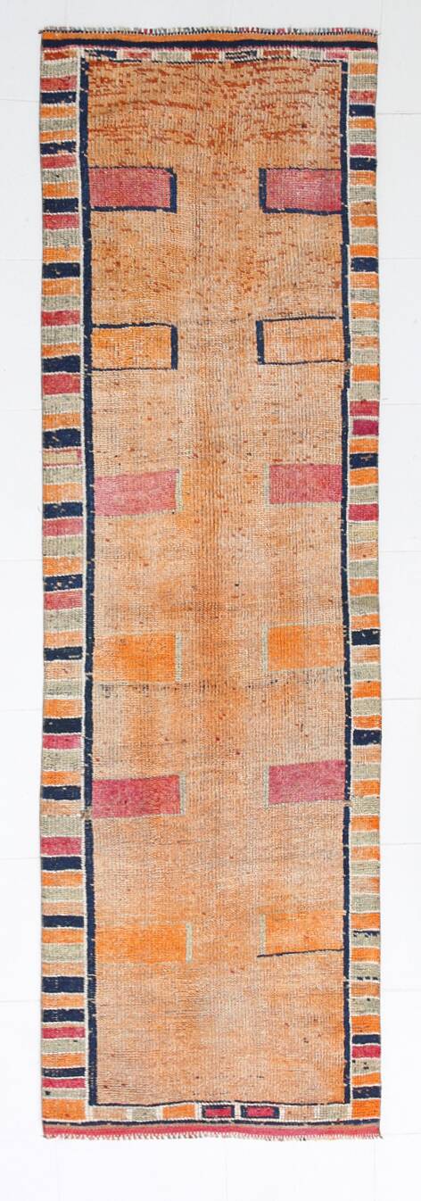 Vintage Mid Century Modern Super Soft Runner Rug, 86x302Cm