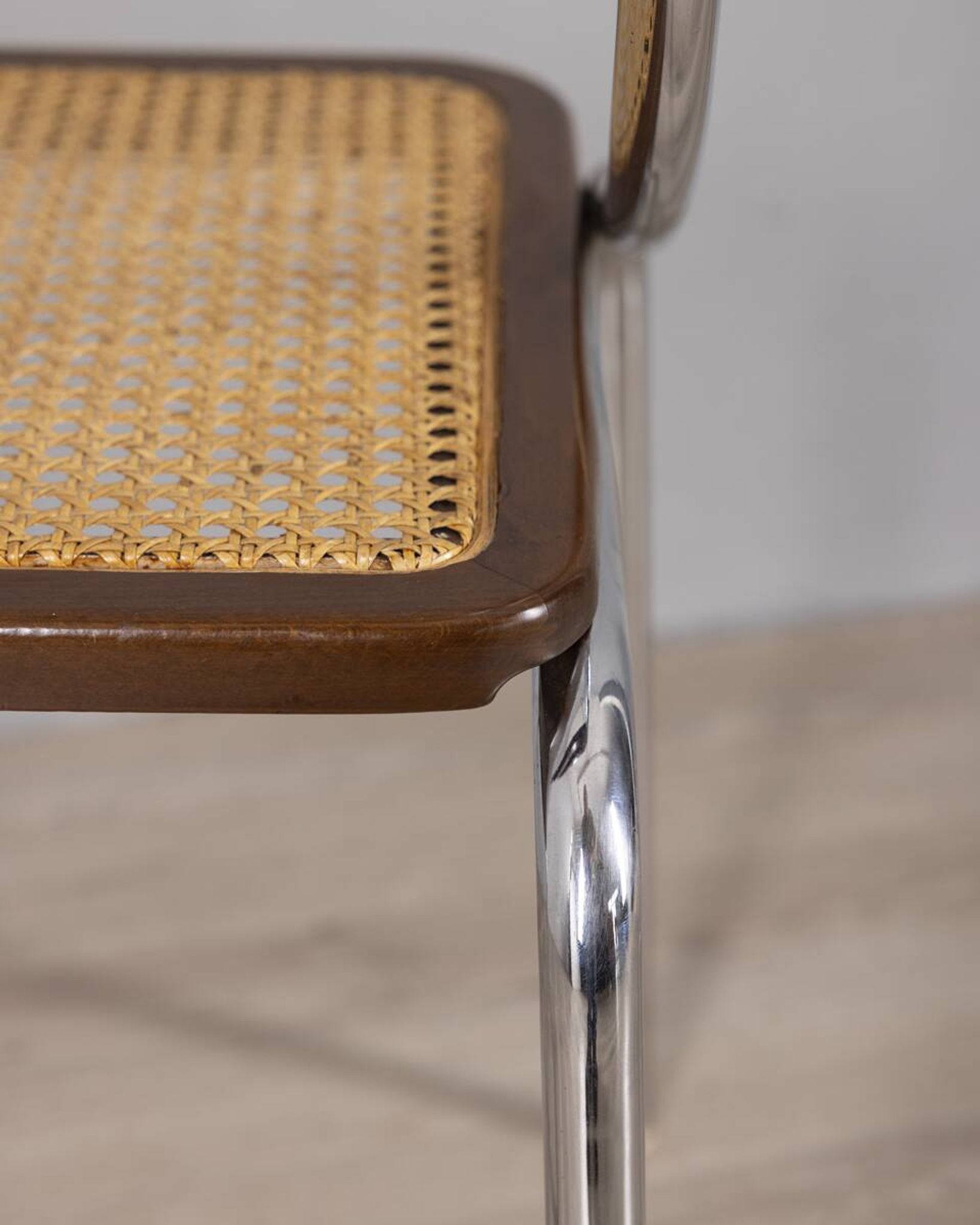 Set of 3 Vintage 1970s Chairs in Metal and Vienna Straw, Italian Design