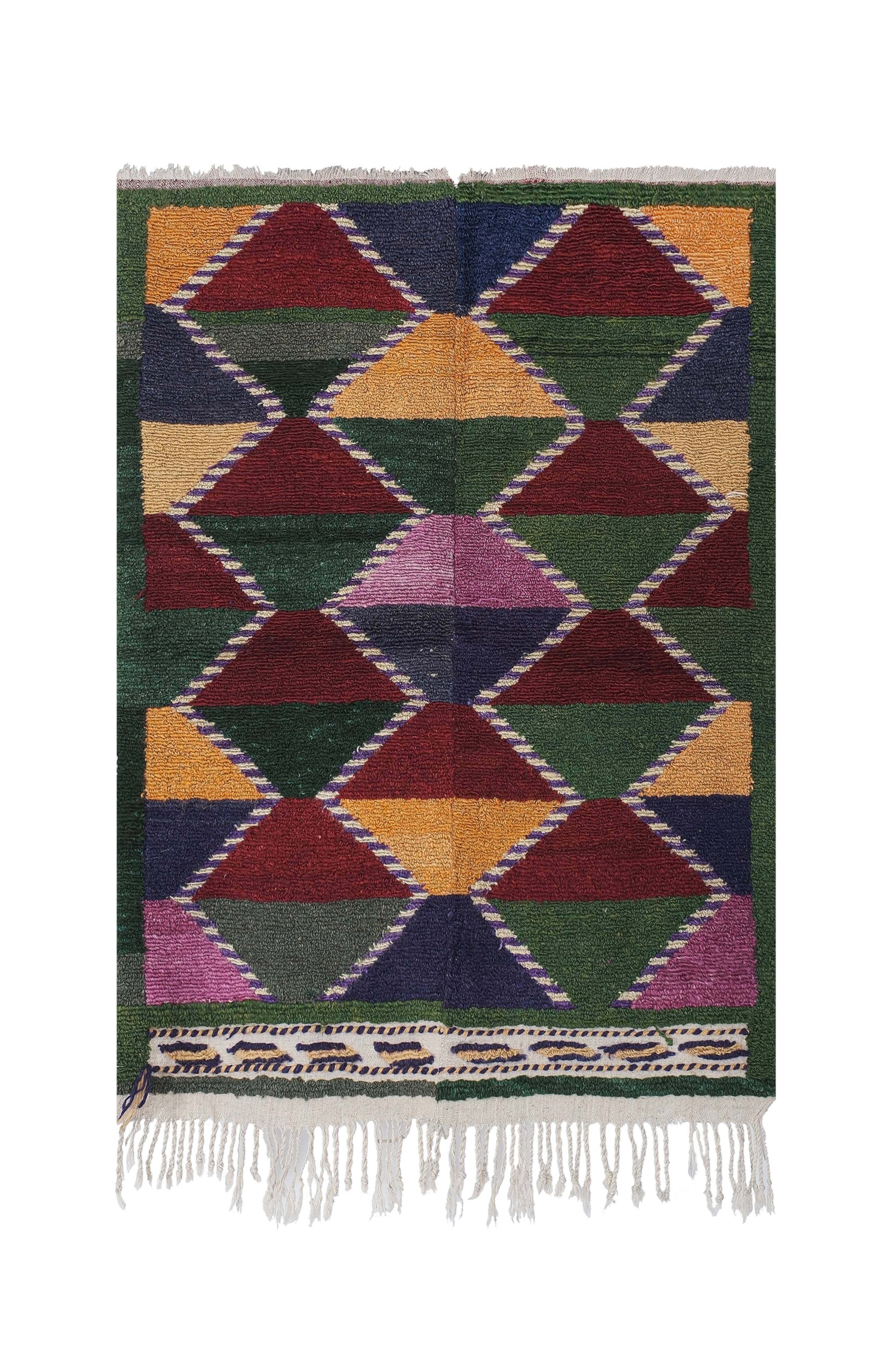 Vintage Turkish Oushak Rug Handwoven 108x150 cm