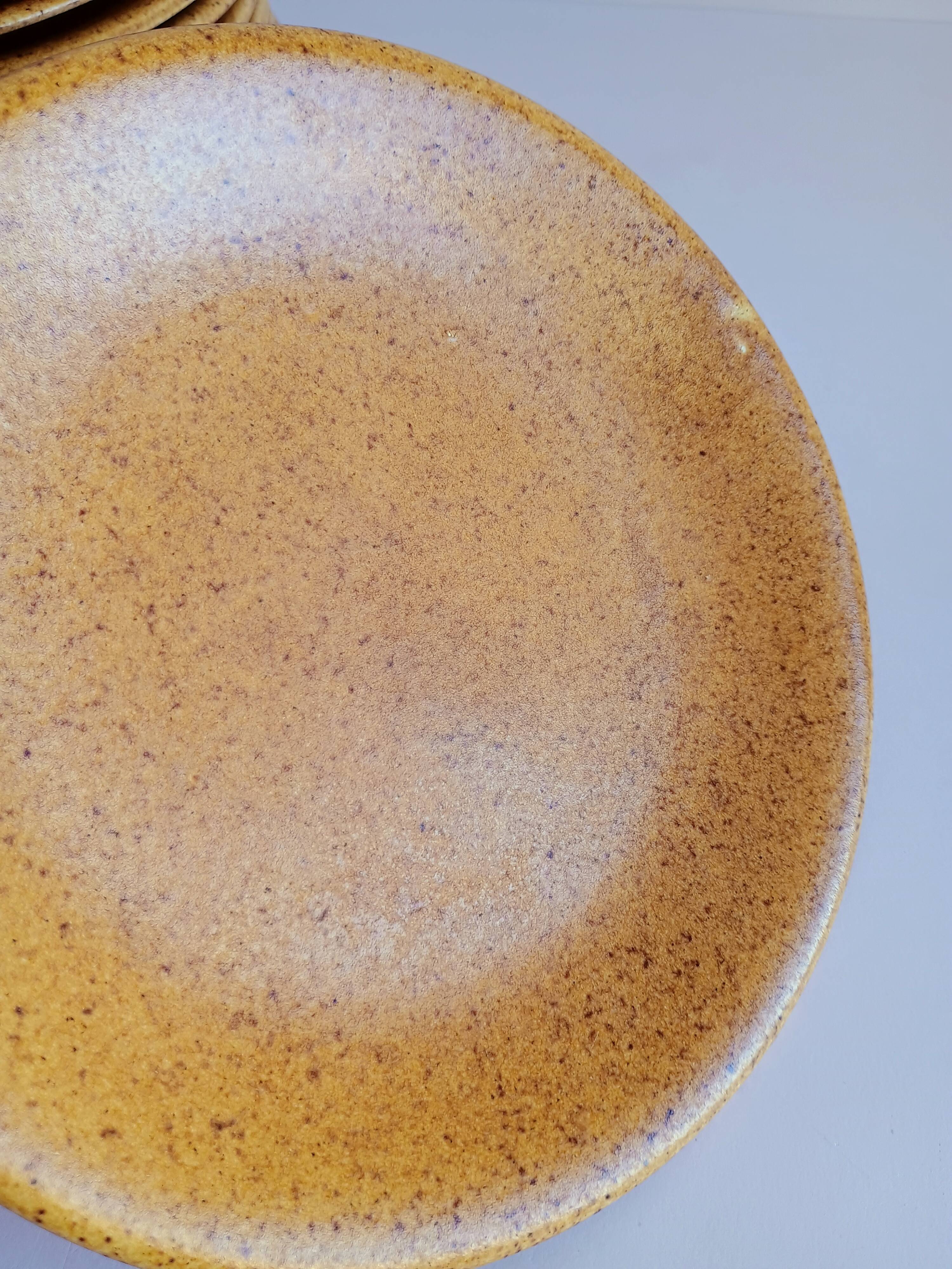 Set of 10 dessert plates Gres Chantilly Longchamp France