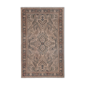 Pale Color Turkish Antique Small Handmade Traditional Door Mat 2'12'' x 5'