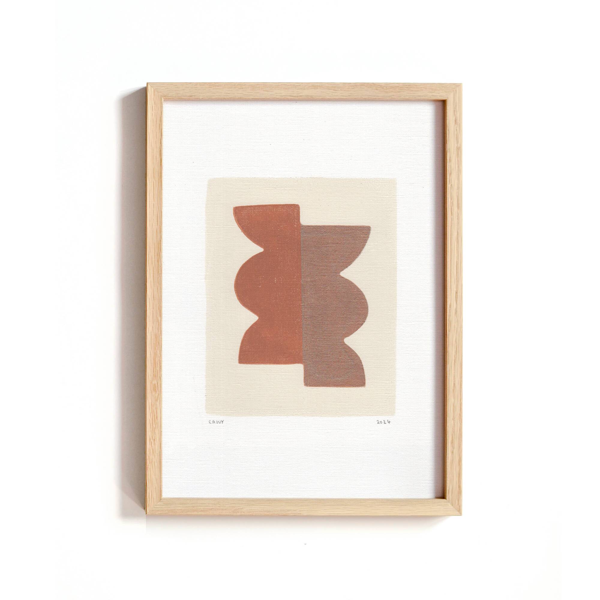 Peinture abstraite sur papier signée Eawy