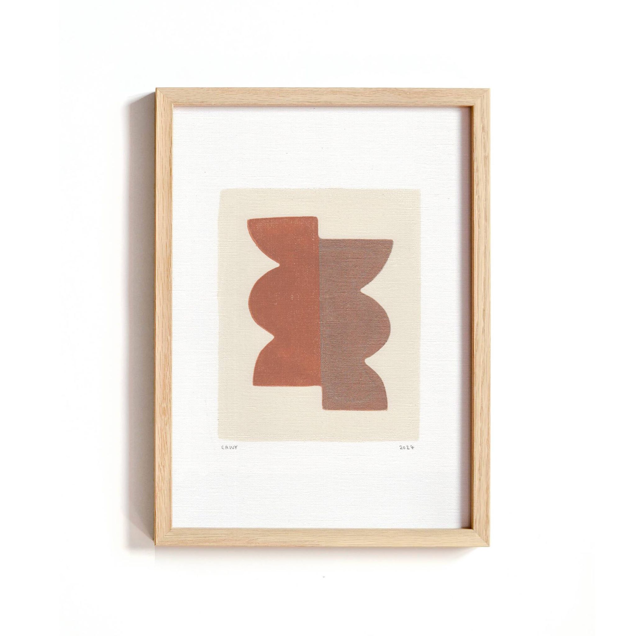 Peinture abstraite sur papier signée Eawy