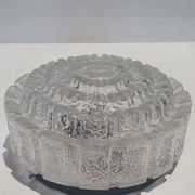 Wall ceiling lamp ø 28 cm Glashutte Limburg 1960s moulded glass