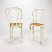 Set of 2 Mid Century Zpm Radomsko Bentwood and Cane Dining Chairs, 1960s