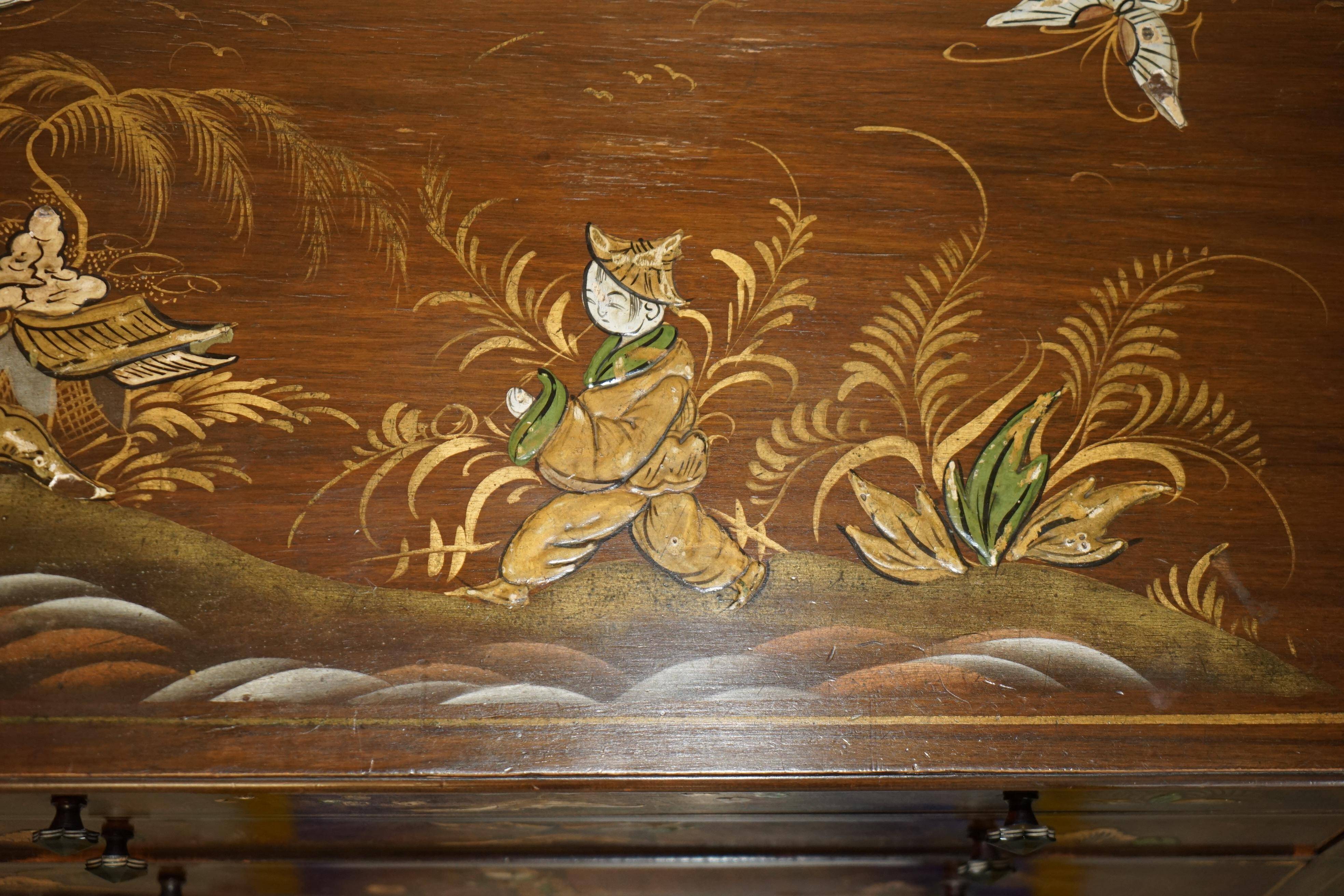 Edwardian chinoiserie commode hand-painted, 1910