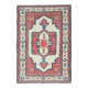 Vintage Turkish Hand-Knotted Wool Cotton Pink Area Rug 192x274
