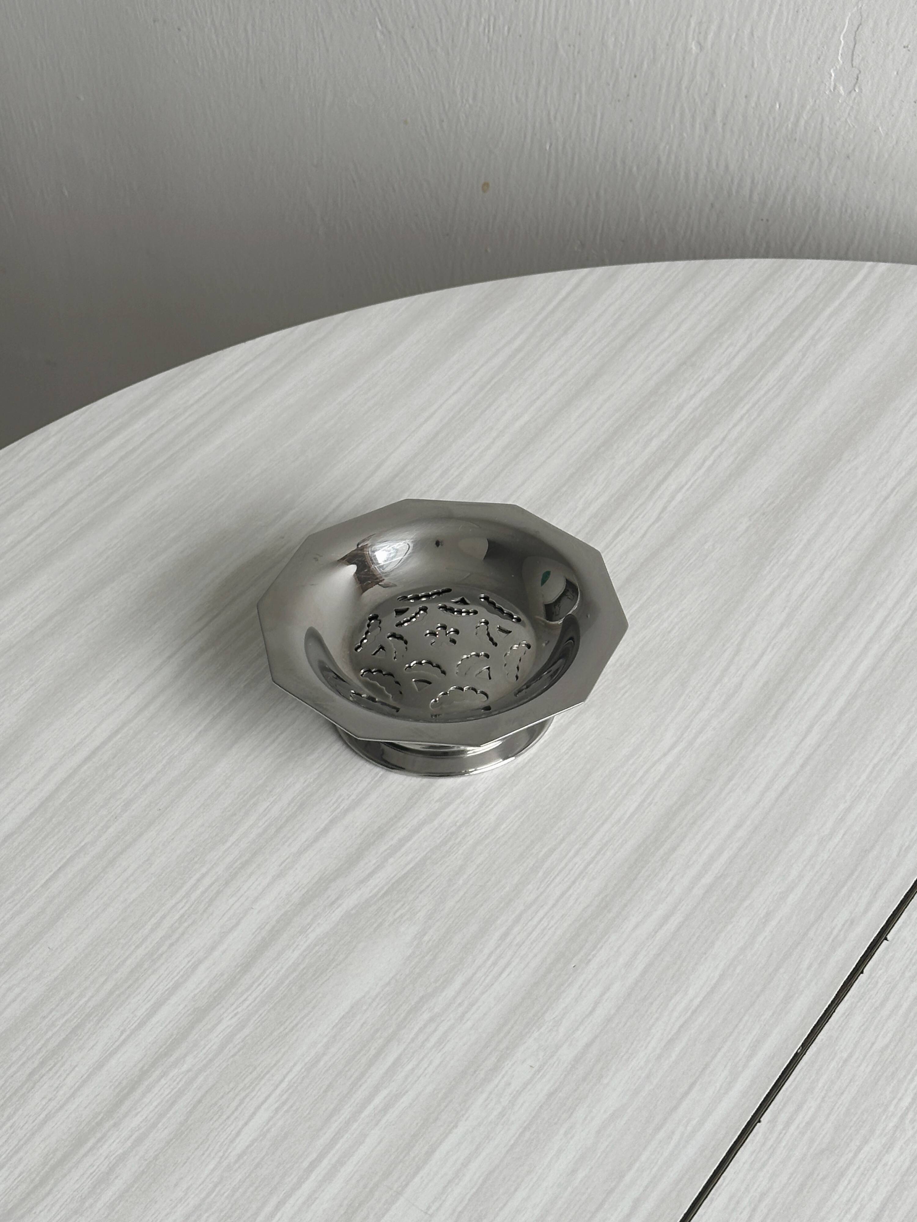 Coquillor silver metal butter dish