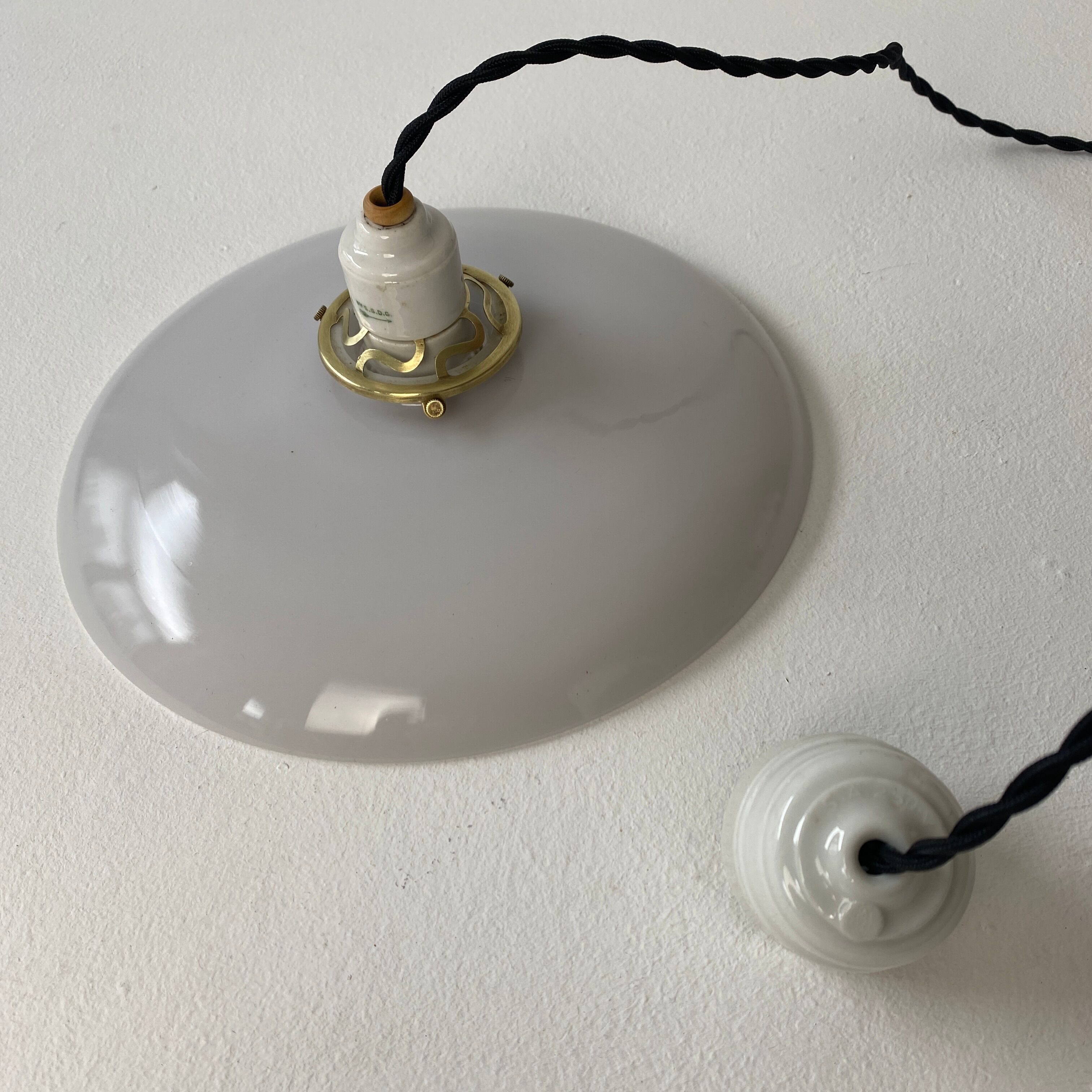 Old vintage opaline pendant lamp