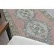 Vintage Turkish Hand-Knotted Wool Cotton Pink Runner Rug 84x281