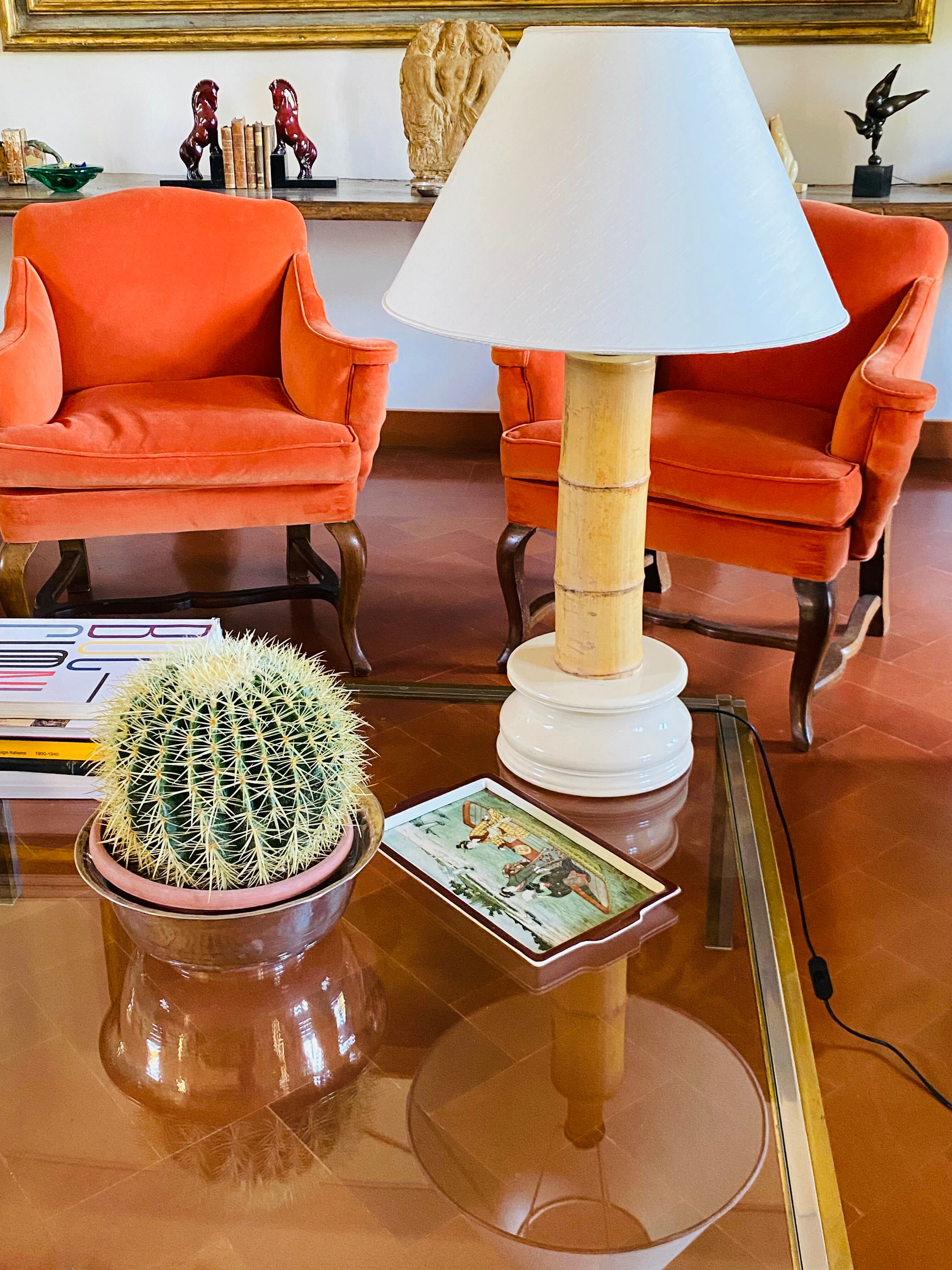 Bamboo table lamp, RCM 1867 Italy, 1970s