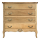 Commode bois brut vintage fleuri relooké