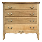 Vintage raw wood chest of drawers with flowers restyled