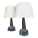Pair of large blue table lamps Søholm Einar Johansen Denmark 1960s