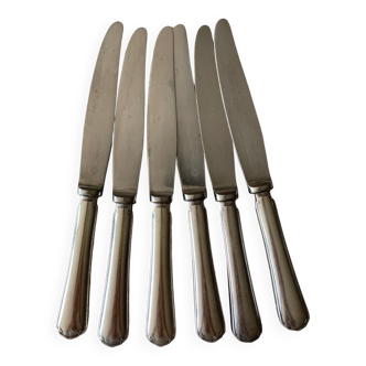6 couteaux en métal argenté christofle
