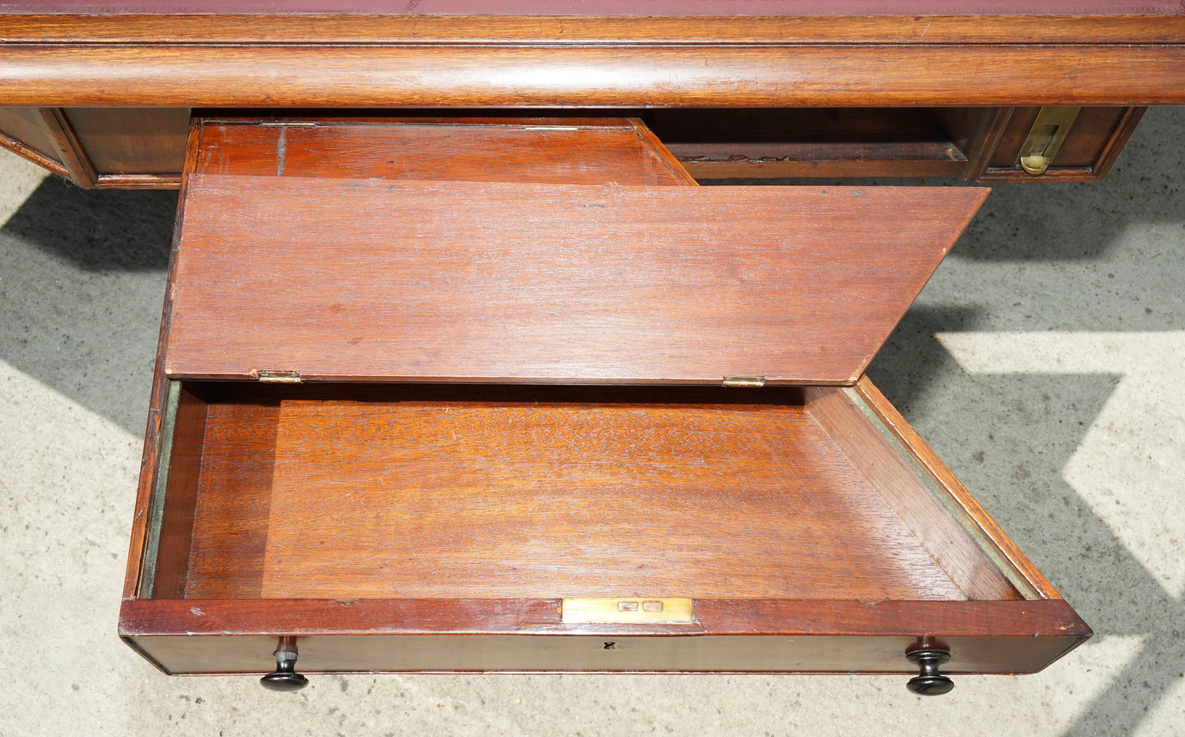 George III Antique Library Desk in Solid Mahogany 1780