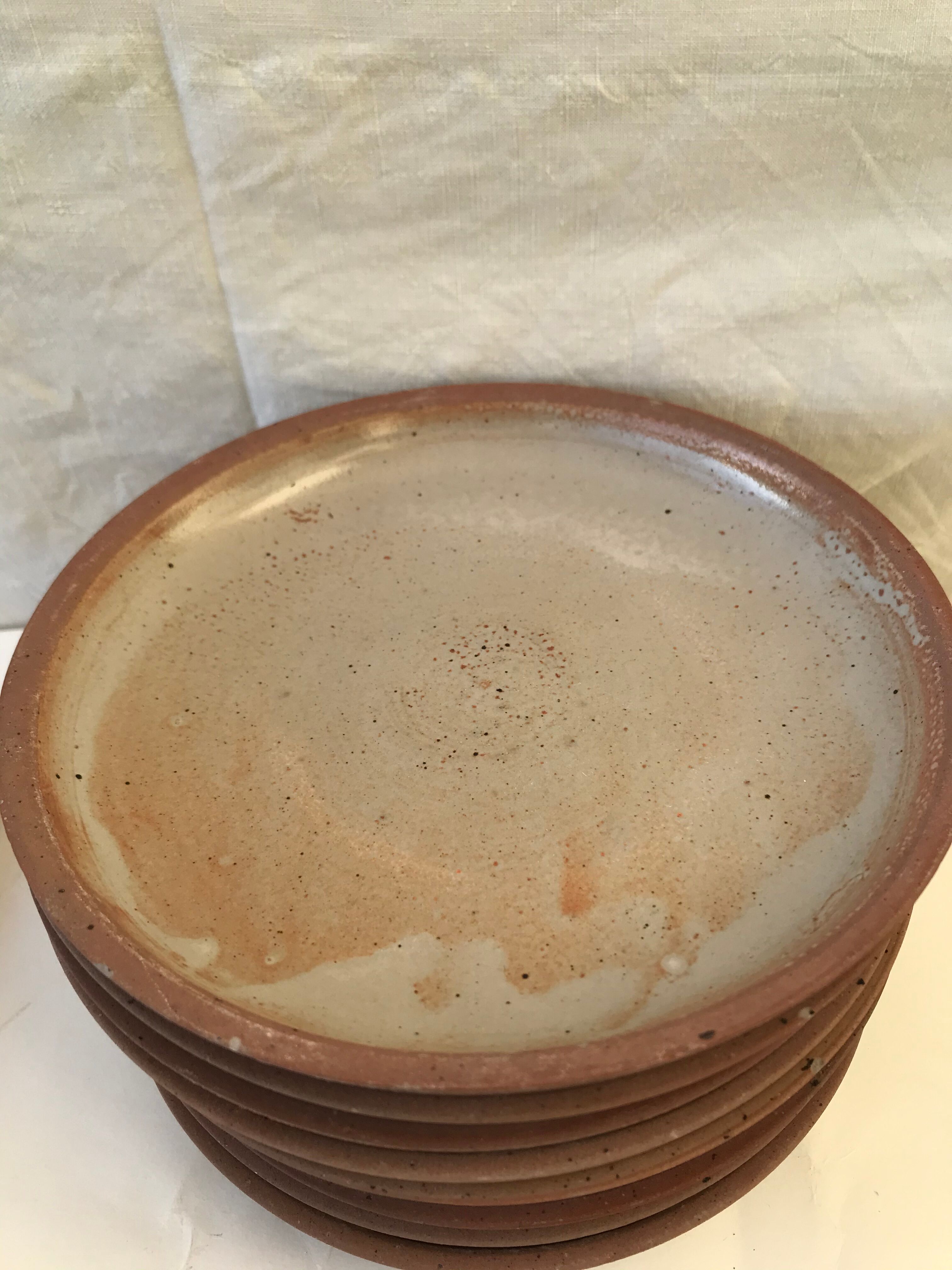 10 small plates made of vintage sandstone