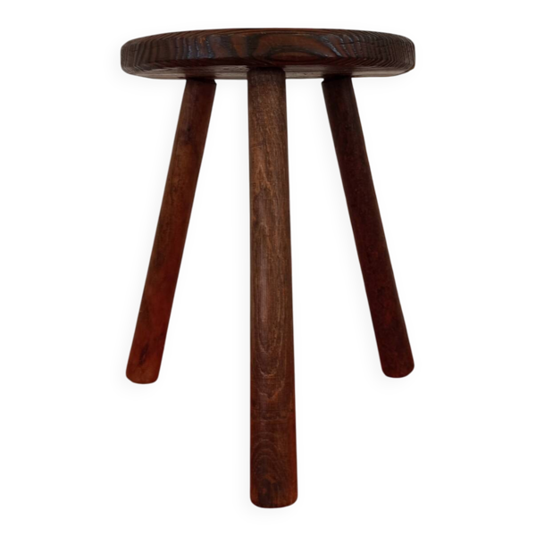 Demi-tabouret tripode de trait, porte plante, table d’appoint