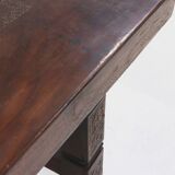 Antique Handcarved Solid Tropical Wooden Dining Table 1920s