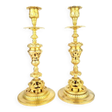 Pair of 19th century bronze candlesticks