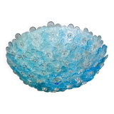 Amazing Murano ceiling light blu rubino flower by Seguso for Venini, Italy