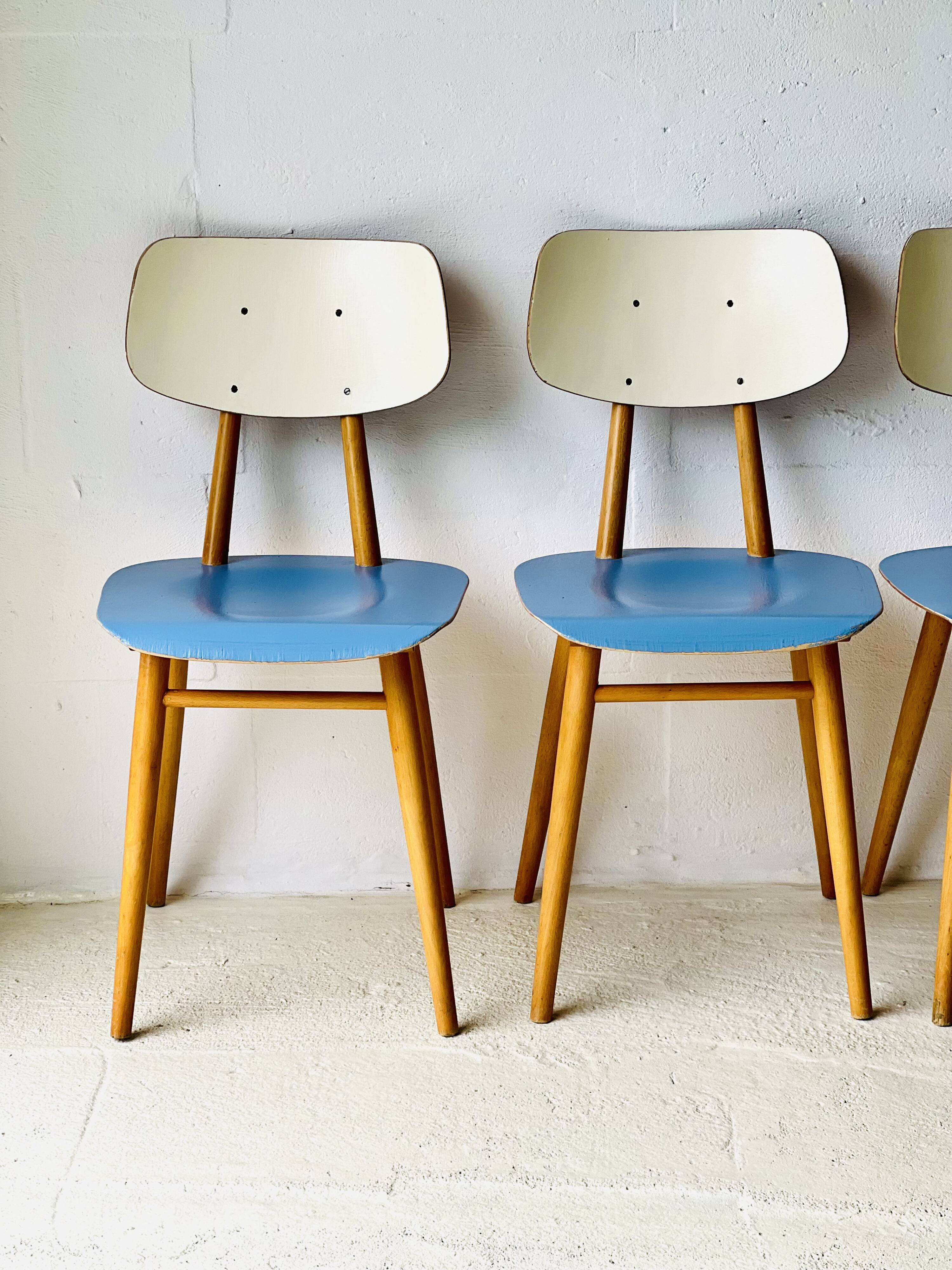 Chaises de salle à manger vintage de Ton, 1960'