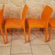 Suite 4 chaises vintage orange