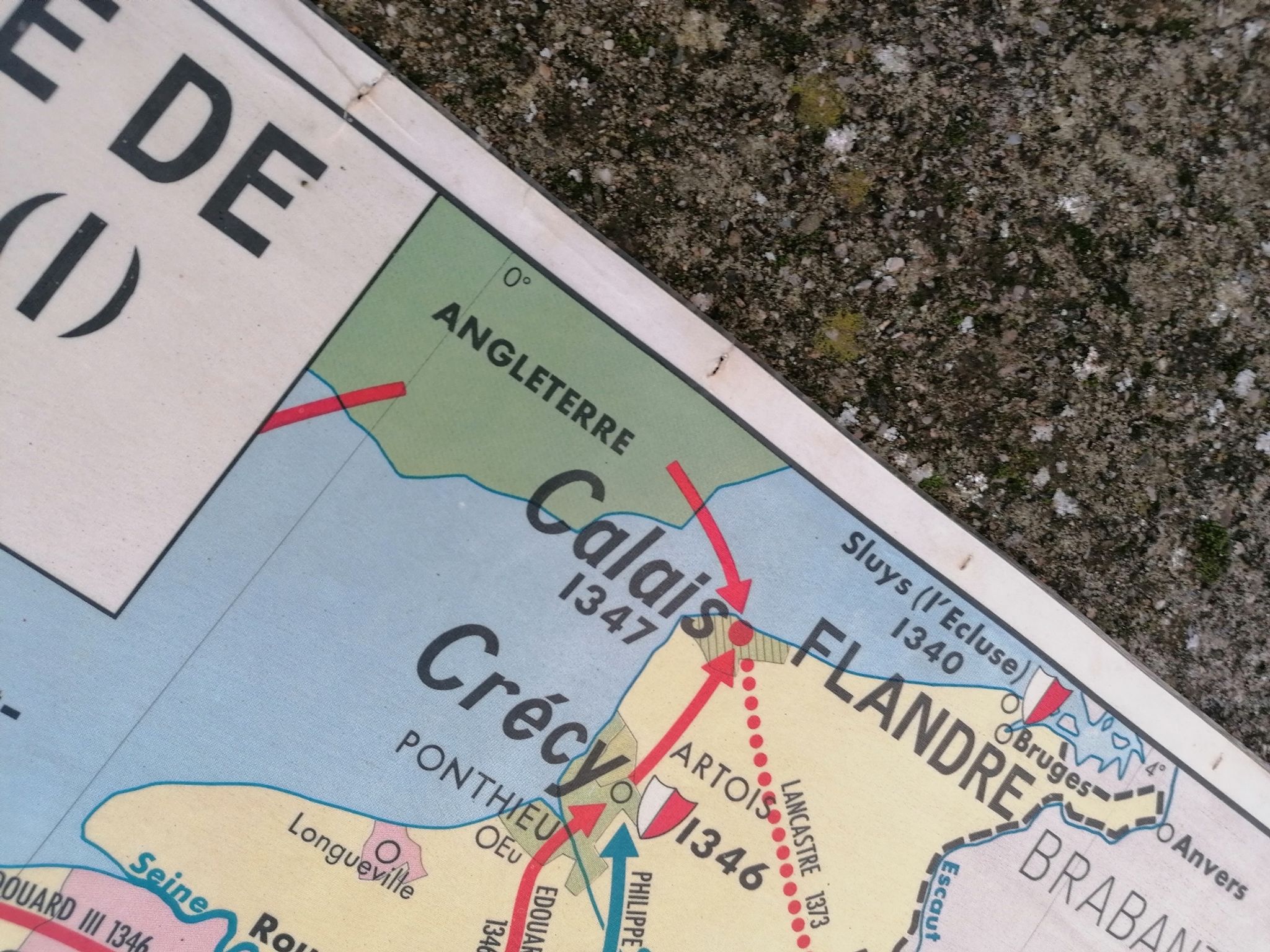 Old historical MDI map: The 100 Years War.