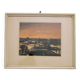 vintage white framed landscape orange sky