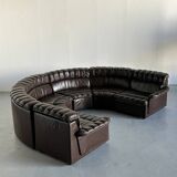 1970s West Germany Modular Seating Se Leather Sectional Snake Sofa