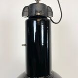 Suspension industrielle Bauhaus en émail noir, années 1930