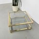 Table basse lucite, laiton et verre années 70