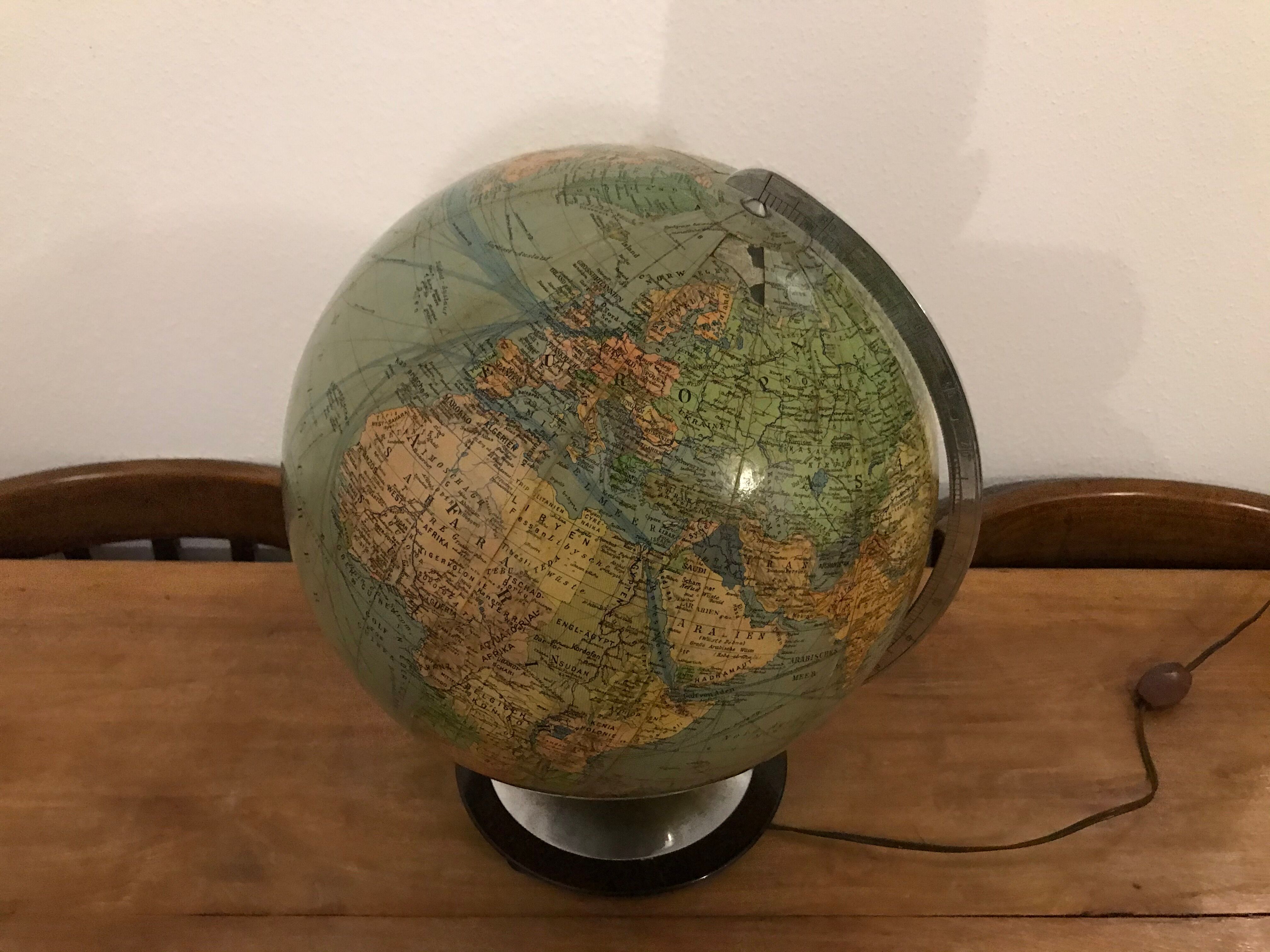 Globe en verre Illuminé de Columbus Paul Oestergaard 1950 vintage design