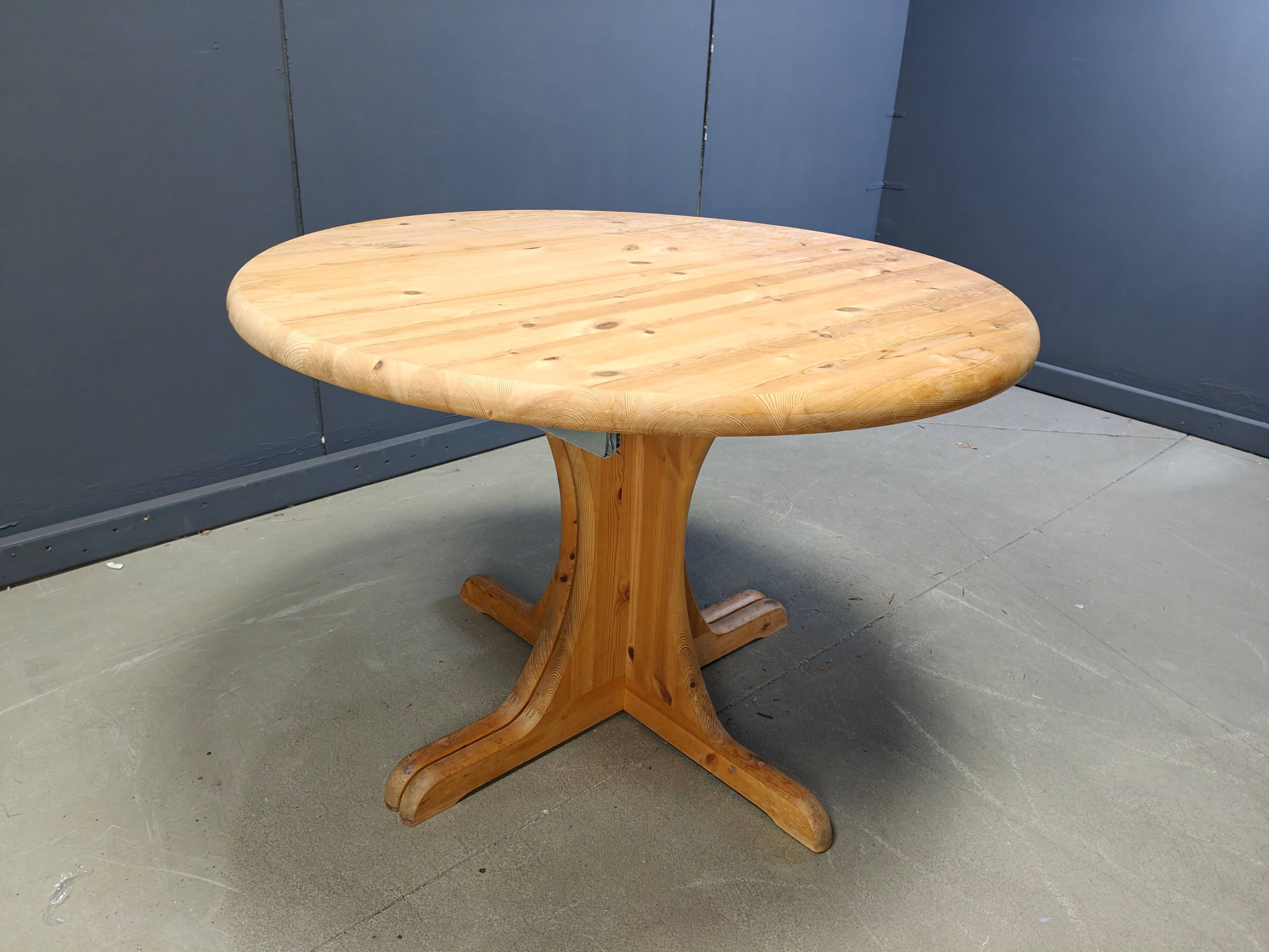 Rainer Daumiller style pine wood dining table, 1970s