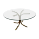 Glass round table - design 70s - Hollywood Regency