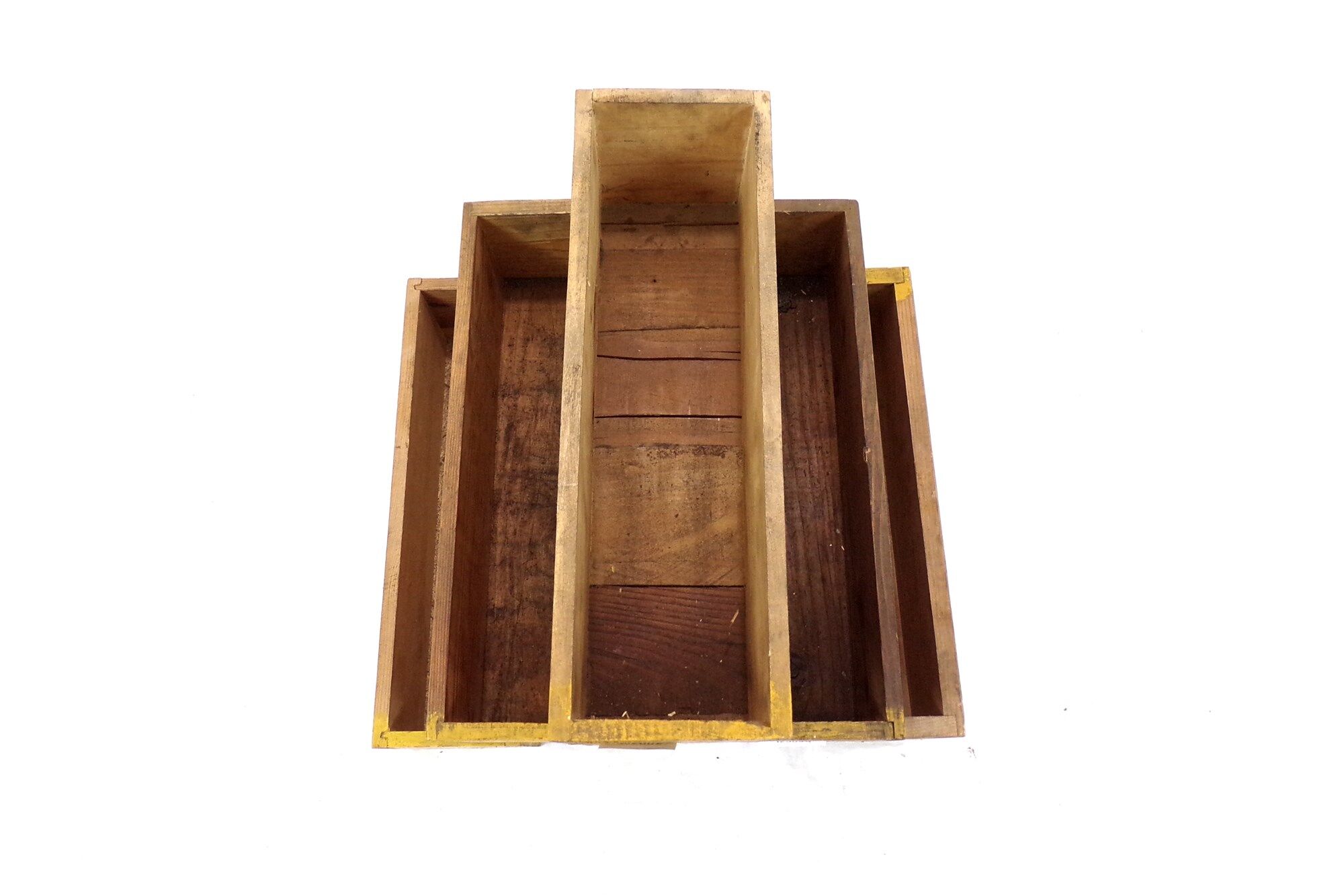 Set of 6 vintage workshop wooden storage boxes