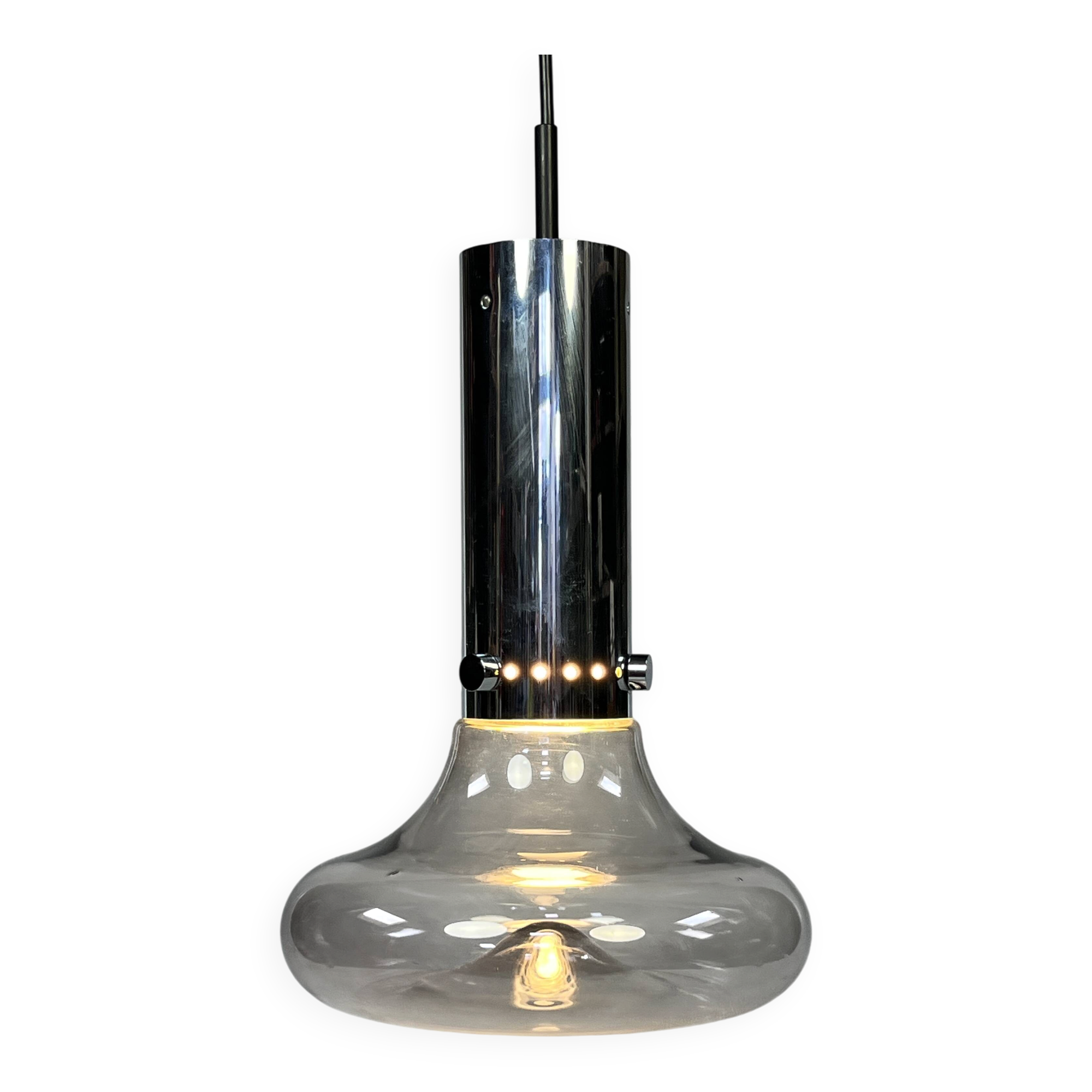 Vintage Space Age Pendant Lamp, Herbert Proft, Glashütte Limburg