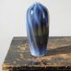Vintage smoked glass vase lined with opaline, Murano bubble.