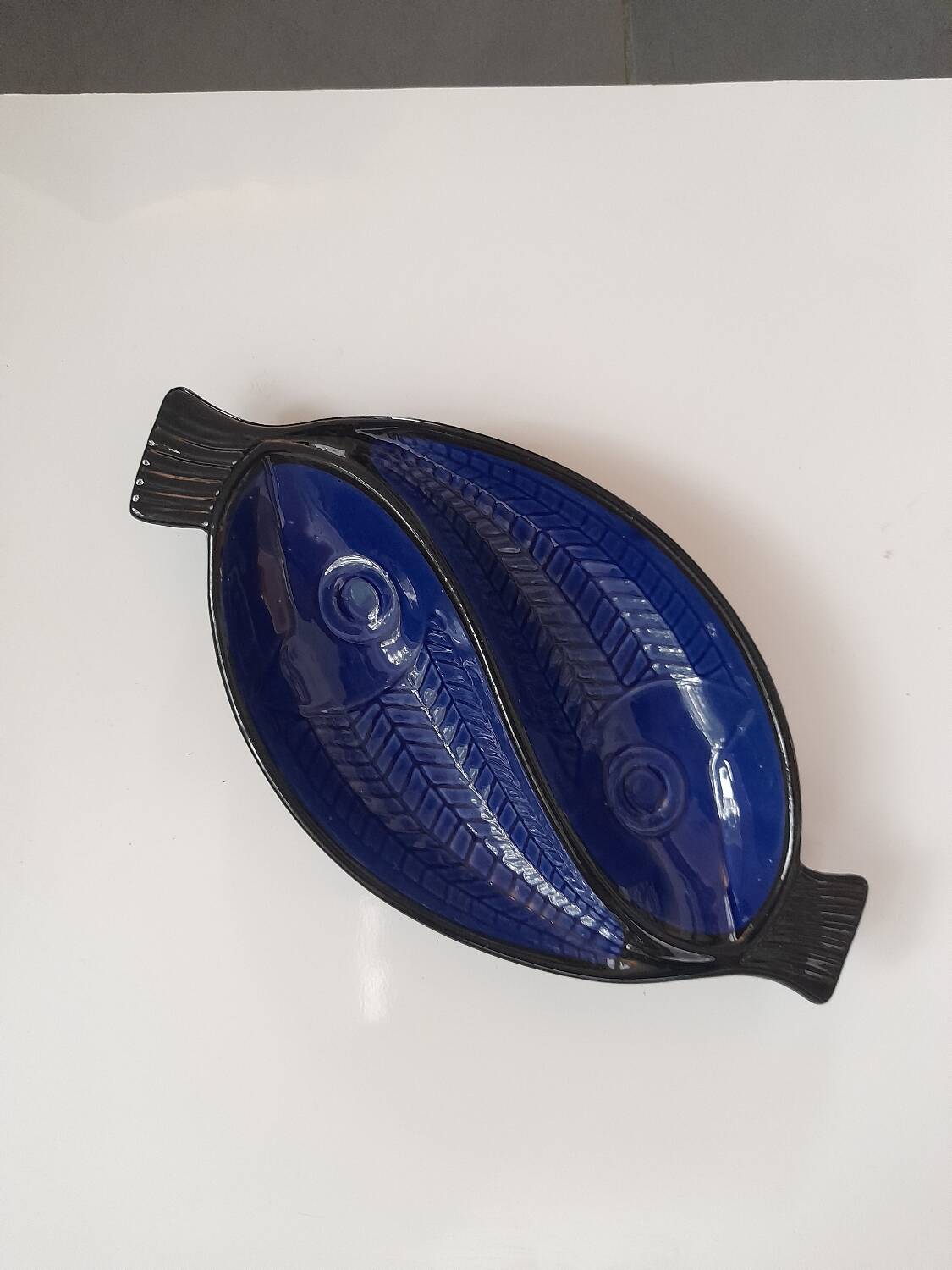 Danish ceramic double pousson dish