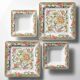 4 assiettes, plats vintage en céramique italienne Tiffany Boutique