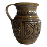 Italian Glazed Ceramic Vase – Sgraffito Engraving