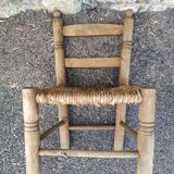 Chaise paillée ancien pour enfant