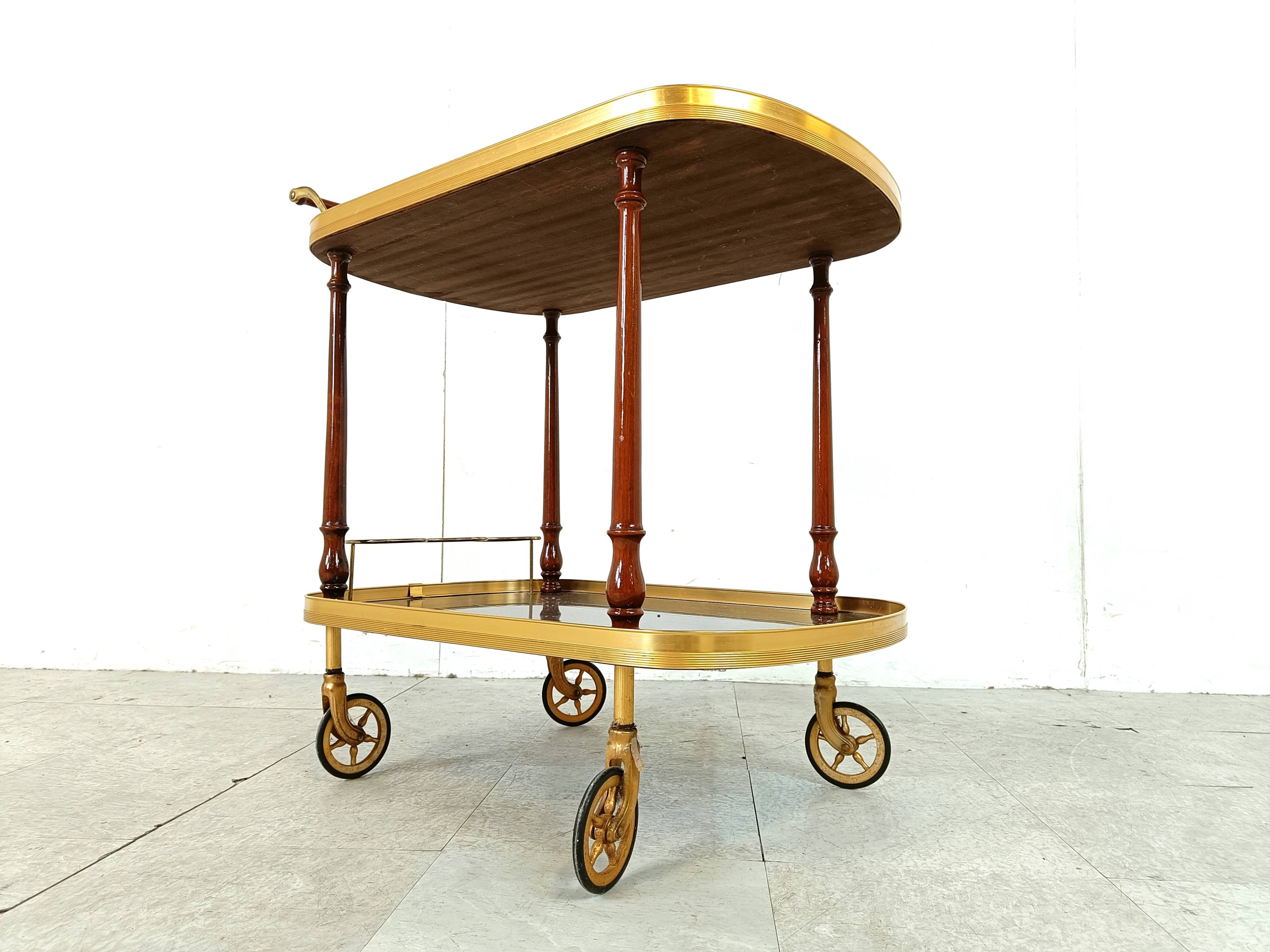 Neoclassical brass drinks  trolley, 1960s