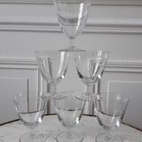 Lot of 6 crystal wine glasses engraved 50-60 years