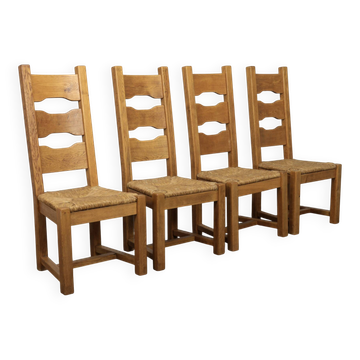 Ensemble de 4 chaises de salle à manger, années 1970
