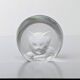 Crystal paperweight - cat face - Mats Jonasson - Målerås Glasbruk - Sweden