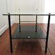 Two-tray coffee trays glass gold metal magazine holder 1960s